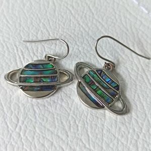 Wild Pearle Abalone Saturn Earrings
